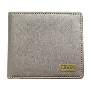 EDWIN ホワイトステッチ メタルプレート 二つ折財布 小銭入れ付 合成皮革 SILVER 22249143