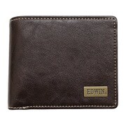 EDWIN ホワイトステッチ メタルプレート 二つ折財布 小銭入れ付 合成皮革 D.BROWN 22249143