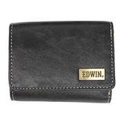 EDWIN ホワイトステッチ 三つ折財布 小銭入れ付 合成皮革 BLACK 22259160