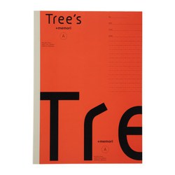 セミB5 Tree'sノート プラスメモリ罫 A罫30枚レッド 1冊 UTRP3AR