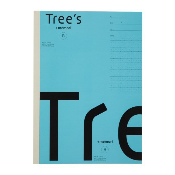 UTRP3BLB [セミB5 Tree'sノート プラスメモリ罫 B罫30枚ライトブルー 1冊]