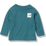 ロングスリーブスモールスクエアロゴティー B L/S Small Square Logo Tee NTB82119 シェイディッドスプルース(SU) 90サイズ [アウトドア トップス キッズ]