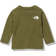 ロングスリーブスクエアロゴティー B L/S Square Logo Tee NTB82020 ロコグリーン(RG) 90サイズ [アウトドア トップス キッズ]