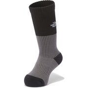 ポイント サーモ クルー Kids Point Thermo Crew NNJ82142 グレー×TNFブラック(GK) JLサイズ [アウトドア 小物 キッズ]