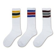191-3108M [3Pソックス クルー 3本ライン Mサイズ(25-27cm)]