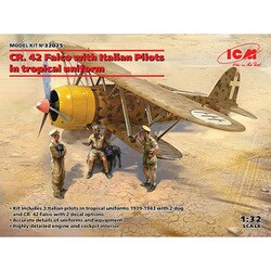 32025 1/32 エアクラフトシリーズ イタリア空軍 フィアット CR.42 ファルコw/熱帯仕様パイロット [組立式プラスチックモデル 2025年2月再生産]