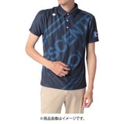DGMRJA48 NV L [ゴルフウェア メンズ BLUE LABEL ダイヤニットライジングロゴプリントシャツ Lサイズ ネイビー]