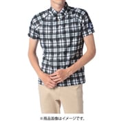 DGMRJA49 BK L [ゴルフウェア メンズ BLUE LABEL ダイヤニットチェックプリントシャツ Lサイズ ブラック]