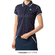 QGWRJA07 NV L [ゴルフウェア レディース LCS柄クーリスト半袖シャツ Lサイズ ネイビー]