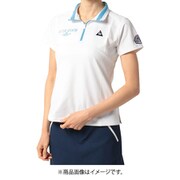 QGWRJA09 WH L [ハーフジップスタンドカラー半袖シャツ レディス WH Lサイズ]