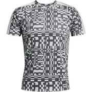UAスピードストライド プリント ショートスリーブ SPEED STRIDE PRINTED SS 1364932 Halo Gray/Concrete/Reflective(014) LGサイズ [ランニングウェア シャツ メンズ]