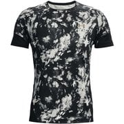 UAラッシュ ヒートギア 2.0 プリント ショートスリーブ MEN 1366061 Black/Black 001 LGサイズ [ランニングウェア シャツ メンズ]
