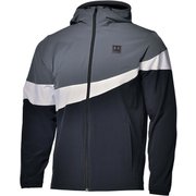 UAメッシュ ライン ウーブン ジャケット MESH LINED WOVEN JACKET 1368945 Pitch Gray(012) XLサイズ [フィットネス ジャケット メンズ]