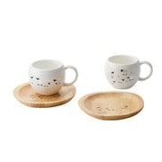 mocomoco モコモコ羊 カップと木製ソーサーペアセット 2935