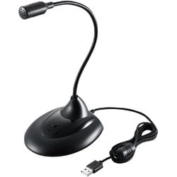 スタンドマイク フレキシブルアーム ミュートボタン USB LED表示 HS-MC07UBK