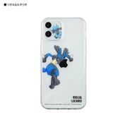 POKE-715B [iPhone 12 用 IIIIfit（イーフィット） クリスタルシェルケース ポケットモンスター リオル＆ルカリオ]