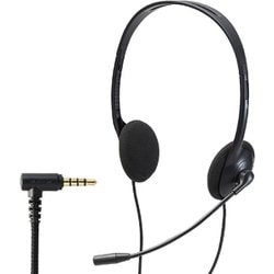 子ども用ヘッドセット 両耳 4極径3.5mm ブラック マイク付 HS-KD03TBK