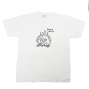プリント半袖Tシャツ（焚き火）ホワイト XL
