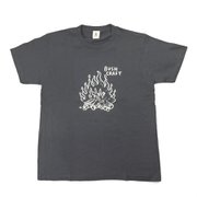 プリント半袖Tシャツ（焚き火）チャコール L