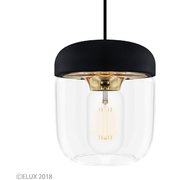 Acorn エイコーン 1灯ペンダント ブラック×ブラス(※電球・フランジカバー別売/コードアジャスター付属) 02082
