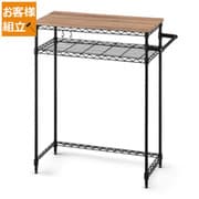 CMM-PRL7590 [カラーメタルラック ペール上ラック ロータイプ ブラック　幅760mm×奥行360mm×高さ900mm　ポール直径19mm　2段]