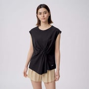 リファインドツイストトップ Refined Twist Top SFW72165 ライトブラック(LK) Lサイズ [フィットネス シャツ レディース]