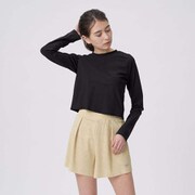 リファインドロングスリーブUVショートトップ Refined L/S UV Short Top SFW72167 ライトブラック(LK) Sサイズ [フィットネス シャツ レディース]
