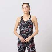 ライトニングカモソフトアクロストップ Lightning Camo Soft Across Top SFW72156 ブラック(K) Mサイズ [フィットネス トップス レディース]