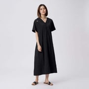 リラックスリンクルワンピース Relax Wrinkle One Piece SAW62152 リンクルブラック(WK) Lサイズ [フィットネス ワンピース レディース]