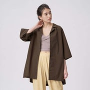 リラックスハーフスリーブシャツ Relax H/S Shirt SAW52151 ダークブラウン(DB) Mサイズ [フィットネス シャツ レディース]