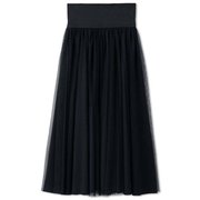 チュールギャザードスカート TULLE GATHERED SKIRT DA421151 ブラック(K) Mサイズ [フィットネス ヨガ スカート レディース]