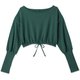 ラックスフィットドロウストリングトップ LUXE FIT DRAWSTRING TOP DA521300 ダークグリーン(DG) Mサイズ [フィットネス トップス レディース]