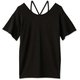 ラックスフィットバックストラップトップ LUXE FIT FLARE SLEEVE TOP DA521301 ブラック(K) Sサイズ [フィットネス トップス レディース]