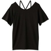 ラックスフィットバックストラップトップ LUXE FIT FLARE SLEEVE TOP DA521301 ブラック(K) Mサイズ [フィットネス トップス レディース]