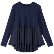 マタニティフェイクレイヤードトップ MATERNITY FAKE LAYERED TOP DAM521371 ダークネイビー(DN) Mサイズ [フィットネス トップス レディース]