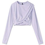 ダンスキンアロンジェギャザークロップトップ DANSKIN ALLONGE GATHER CROP TOP DC521310 ラベンダー(LA) Mサイズ [フィットネス トップス レディース]