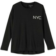 プリントロングスリーブワイドティー PRINT L/S WIDE TEE DC721314 ブラック(K) Lサイズ [フィットネス トップス レディース]