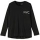 プリントロングスリーブワイドティー PRINT L/S WIDE TEE DC721314 ブラック(K) XLサイズ [フィットネス トップス レディース]