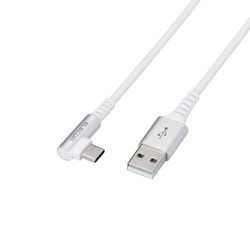 USB2.0ケーブル A-C L型コネクタ 0.3m ホワイト MPA-ACL03NWH