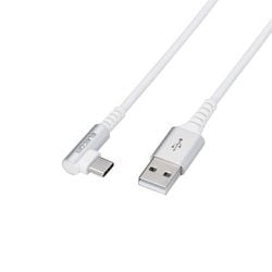 USB2.0ケーブル A-C L型コネクタ 1.2m ホワイト MPA-ACL12NWH