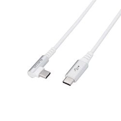 USB2.0ケーブル C-C L型コネクタ 1.2m ホワイト MPA-CCL12NWH
