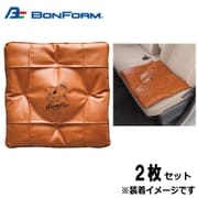 5711-06CA [シートクッション スヌーピーチア 軽/普通車用 綿入角 45×45cm キャメル 2枚セット]
