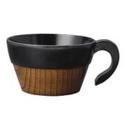 スープカップ 350ml 漆 ツートン 持ち手付き 黒 CP-6