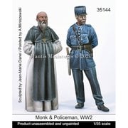 Man35144 1/35 レジン製フィギュア WWII フランス修道士と警官 2体セット [組立式プラスチックモデル]