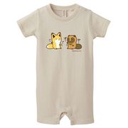 キャラクターグッズ タヌキとキツネ ロンパース ナチュラル ぽこぽこ