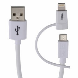 ライトニング変換アダプター付 micro USBケーブル 1.8m IP-C18MNH-W
