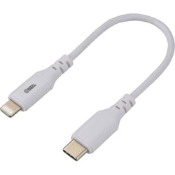 AudioComm USB Type-C to Lightningケーブル 充電/転送 MFi認証 PD（パワーデリバリー）対応 0.15m ホワイト SIP-L015CH-W