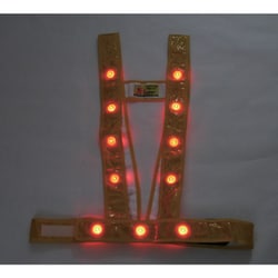 3020001 [ミズケイ LEDタスキ型安全ベスト「光るんです」<ゴールド/赤LED>]