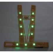 3020003 [ミズケイ LEDタスキ型安全ベスト「光るんです」<ゴールド/緑LED>]