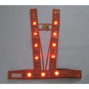 3020011 [ミズケイ LEDタスキ型安全ベスト「光るんです」<オレンジ/赤LED>]
